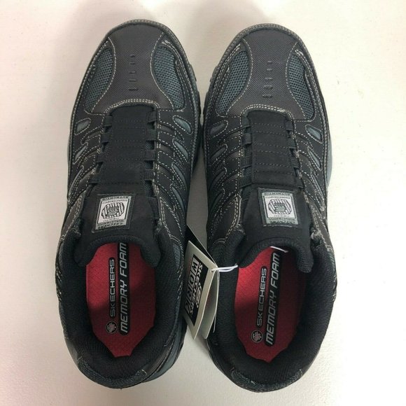 Skechers Cankton Ebbitt Steel Toe Leather Memory Foam Sneakers Black 77161 9.5 - Picture 5 of 12